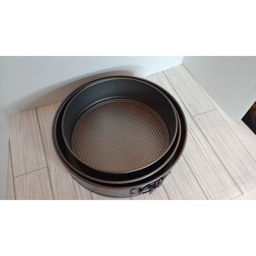 Set Of 3 Nesting Spring Form Round Cake Pans Unbranded - Picture 3 of 13